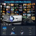 Goojodoq Proyektor Profesional Android 4k Wifi Full Hd 1080p 15500lm Suporta Android Sincronizando a Tela do Smartphone Home