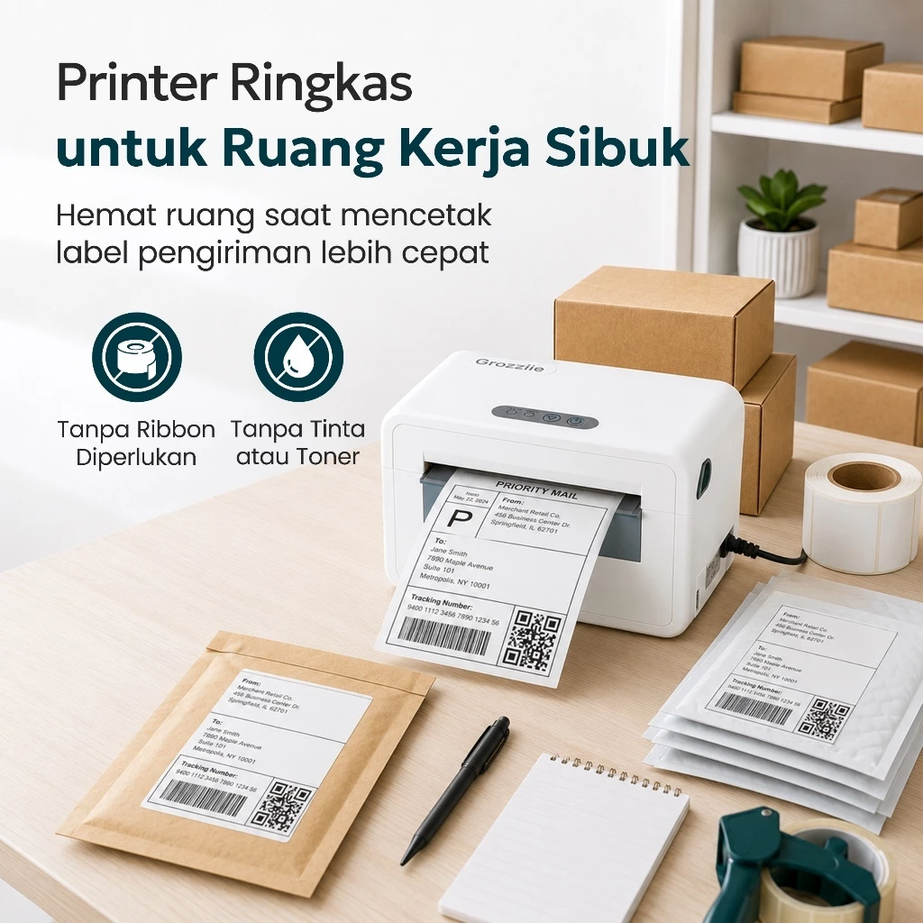 Printer Thermal Label & Resi | USB + Bluetooth - gambar produk 3