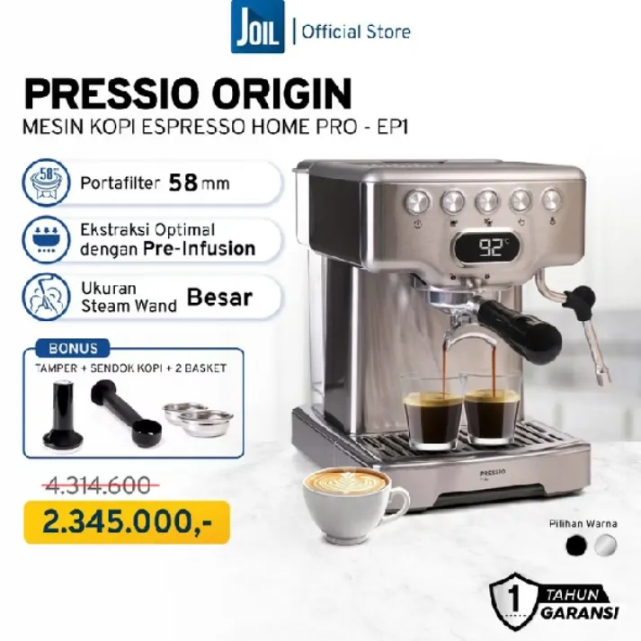 Joil Pressio Origin Mesin Kopi Espresso Machine 58mm Coffee Maker Rumahan - EP1 - gambar produk 7