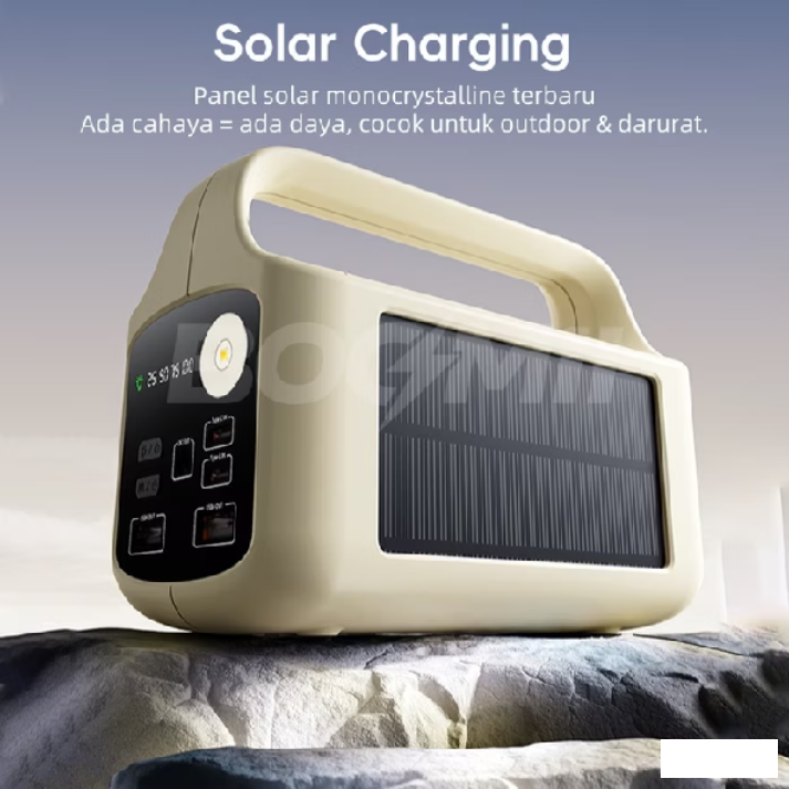 BOOMii Powerbank 200000mAh 3in1 Kabel Bawaan Solar Powerbank 4Output LED Darurat Portable Power Bank