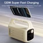 BOOMii Powerbank 200000mAh 3in1 Kabel Bawaan Solar Powerbank 4Output LED Darurat Portable Power Bank - gambar produk 4