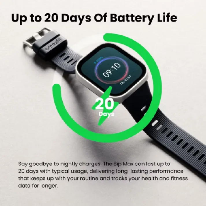Amazfit BIP Max Smartwatch | GPS Sport Watch | Baterai 21 Hari | AMOLED Display | Waterproof 5 ATM | 140+ Sports Modes